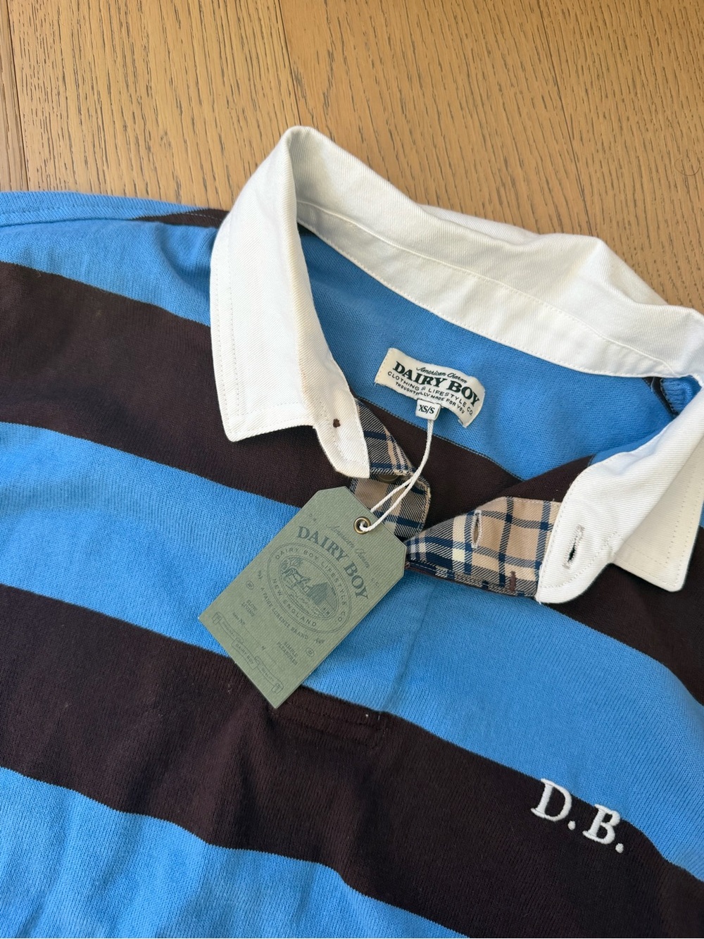 Relaxed Rugby Pullover in Blue and Brown with matching shorts - Picture 6 of 6